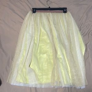 [truce] yellow & gold tulle skirt size 10